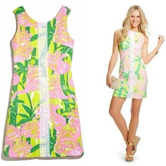 NWOT Lilly Pulitzer for Target Pink Flamingo Fan Dance Shift Dress SIZE XL - Picture 2 of 10